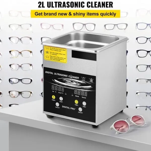 Ultralydsrenser>2L Ultrasonic Cleaner, Rensemaskine til Smykker i Rustfrit Stål, Effektiv Rengøring, Hurtig Resultater