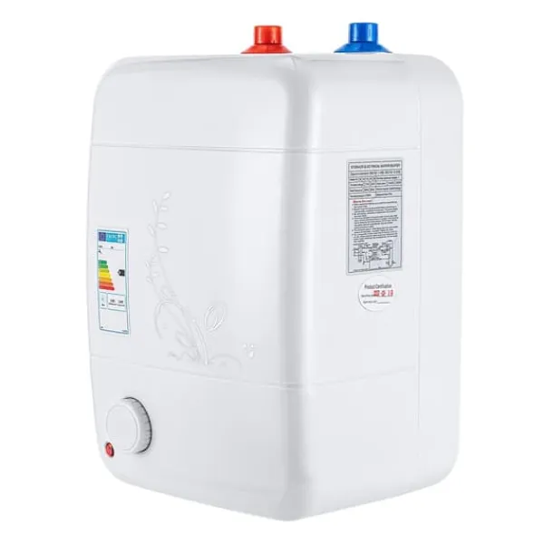 8L Vandvarmer - Elektrisk - 1500 W - 220–240 V - 30–65°C - Hurtig opvarmning 15 min - IPX4 - Væg/gulv/under vask - Hvid Clearance