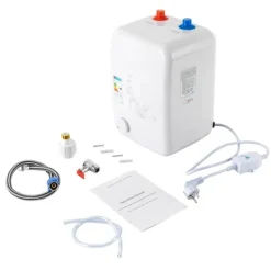 8L Vandvarmer - Elektrisk - 1500 W - 220–240 V - 30–65°C - Hurtig opvarmning 15 min - IPX4 - Væg/gulv/under vask - Hvid Clearance
