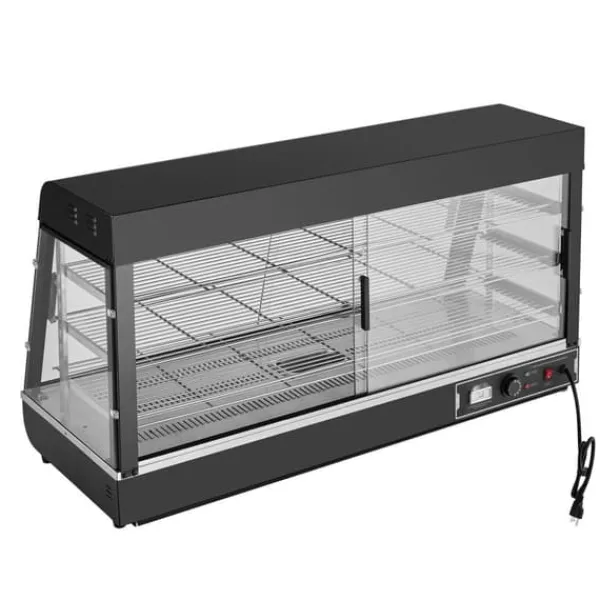 Madopvarmere>3-lags kommercielt madvarmer Display Bordplade pizzaskab med belysning, hurtig opvarmning, energieffektiv