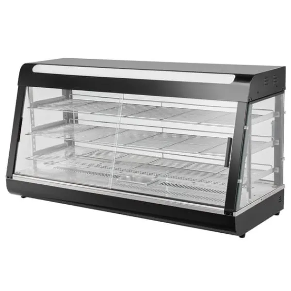 Madopvarmere>3-lags kommercielt madvarmer Display Bordplade pizzaskab med belysning, hurtig opvarmning, energieffektiv