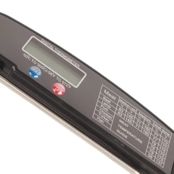 LCD digitalt madlavningstermometer med foldbar sonde køkken madlavning grill grill temperaturmåler Outlet