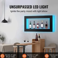 LED-lysende spiritusflaske displayhylde, barhylde, RF & app kontrol, 48 tommer, moderne design Hot
