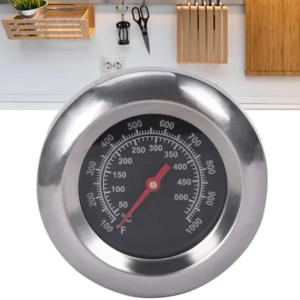 Køkkentermometre>Legeret stål BBQ termometer Høj nøjagtighed M10 gevind Clear Scale Nem montering