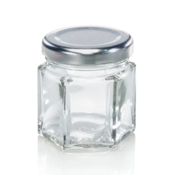 Leifheit Honningkrukker>3208 syltetøjsglas sekskantet 47 ml glas/sølv