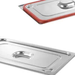 Tilbehør Til Madopbevaring>Låg til GN Profi Line beholder med silikoneforsegling GN2/3 354x325mm, rustfrit stål - Hendi 802618