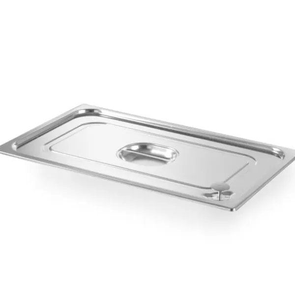Tilbehør Til Madopbevaring>Låg til GN Profi Line beholder med silikoneforsegling GN2/3 354x325mm, rustfrit stål - Hendi 802618