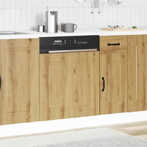 Opvaskemaskiner>Låge til opvaskemaskine - Egetræsfarvet frontpanel | Størrelse: 60x1,5x67 cm