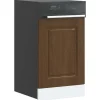 Låge til opvaskemaskine - Frontpanel i konstrueret træ | Farve: Brun egetræsfarve | Størrelse: 45x1,5x67 cm Outlet