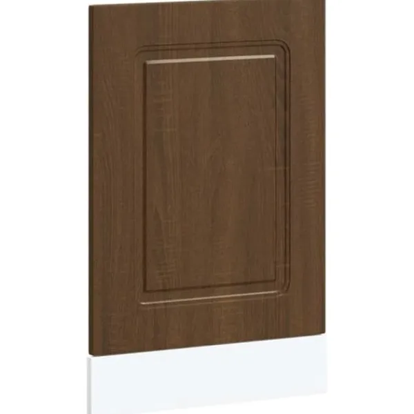 Låge til opvaskemaskine - Frontpanel i konstrueret træ | Farve: Brun egetræsfarve | Størrelse: 45x1,5x67 cm Outlet