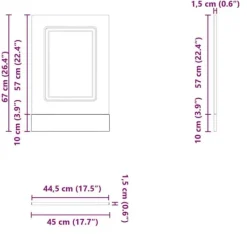 Låge til opvaskemaskine - Frontpanel i konstrueret træ | Farve: Brun egetræsfarve | Størrelse: 45x1,5x67 cm Outlet