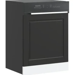 Låge til opvaskemaskine - Frontpanel i konstrueret træ | Farve: Sort | Størrelse: 60x1,5x67 cm Best