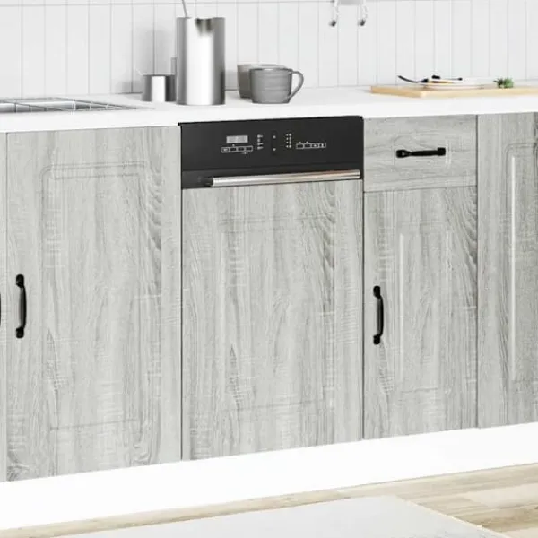 Opvaskemaskiner>Låge til opvaskemaskine Kalmar - Frontpanel i grå sonoma-eg | Størrelse: 45x1,5x67 cm