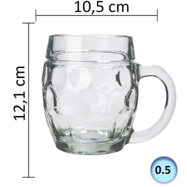 Glas>Ølglas, Ølkrus - sæt med 6 ølglas Tübinger 0,5 liter