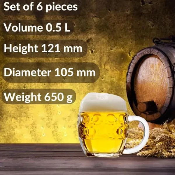 Glas>Ølglas, Ølkrus - sæt med 6 ølglas Tübinger 0,5 liter