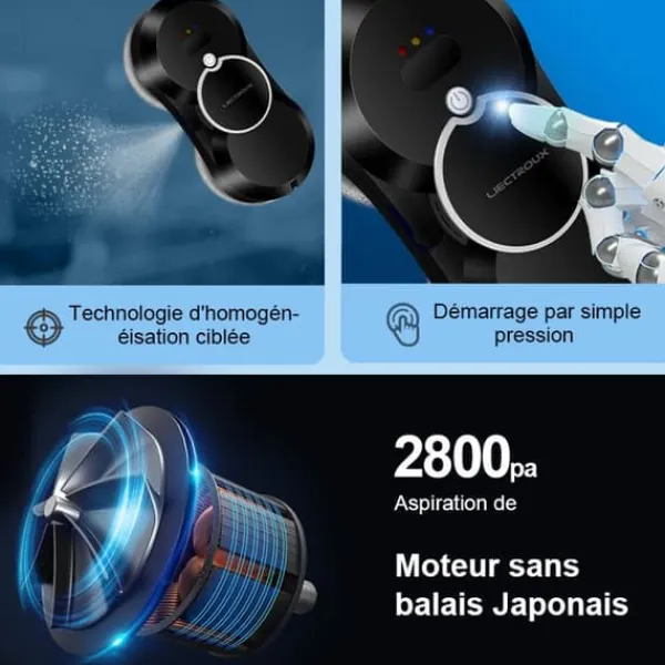 Rengøringsudstyr>LIECTROUX Fönsterputsrobot HCR-10 Svart - 2800 Pa - 30ml tank - Automatisk rengöring - Intelligent självgående fönsterputsrobot