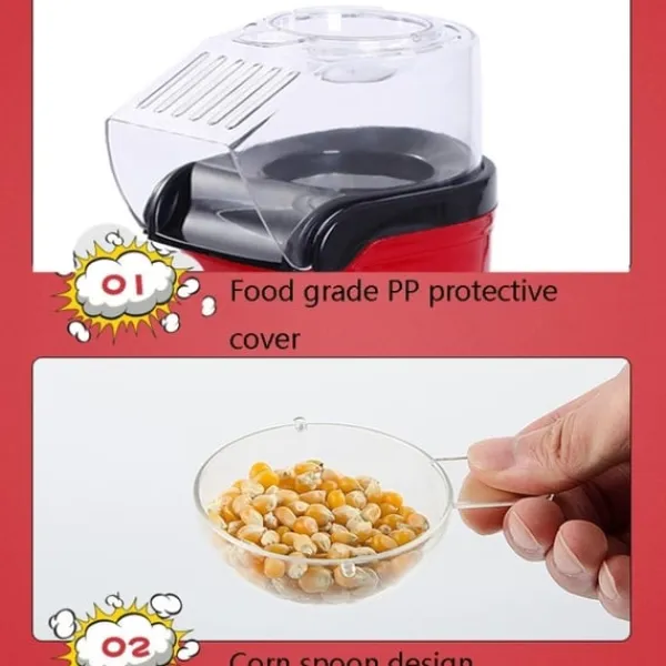 Popcornmaskiner>Lille Popcornmaskine. Pop popcorn helt uden at tilsætte olie/smør.