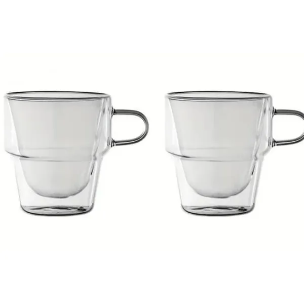 LIVIT Americano Kaffekrus, Borosilikatglas, Dobbeltvægget, 350 ml, Sæt med 2