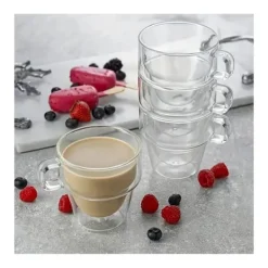 LIVIT Americano Kaffekrus, Borosilikatglas, Dobbeltvægget, 350 ml, Sæt med 2