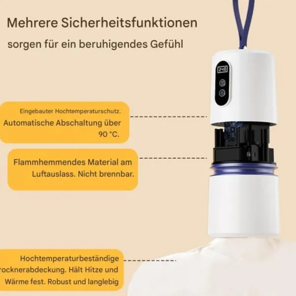 Lollanda Bærbar Tørretumbler med Timer, Mini Tørretumbler til Tøj, Kompakt, til Rejser, Camping, Kollegie & Bad Clearance