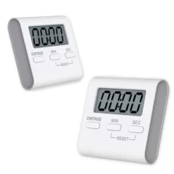 Æggeure>Lollanda Digital Køkkenur Timer 2-pak, Køkkenur - Magnetisk, Digital Timer med Magnet & LCD Display, Hvid med Stativ
