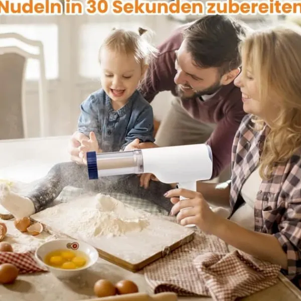 Pastamaskiner>Lollanda elektrisk idiyappam og pastamaskine, håndholdt trådløs pastapresser, 6-i-1 automatisk pastamaskine