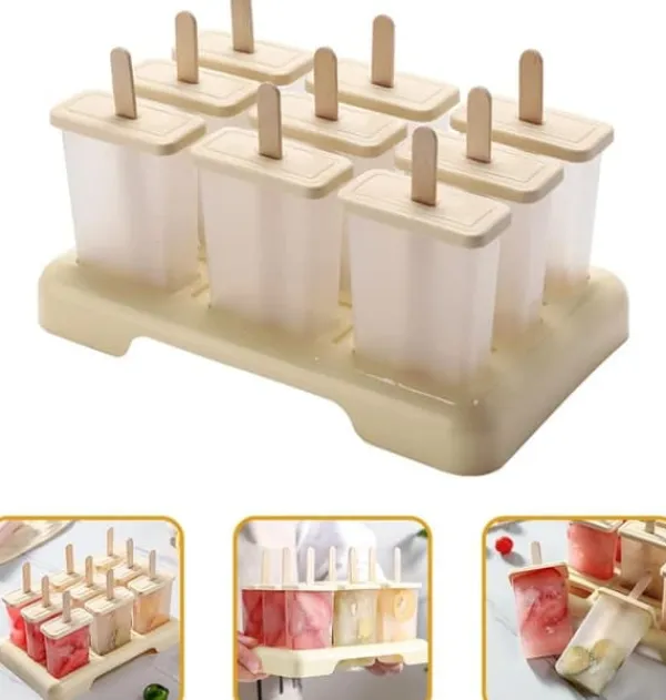 Isforme>Lollanda Popsicle Forme Sæt Ice Pop Forme Genanvendelige Popsicle Holdere med Træpinde Hjemmelavet Popsicle Maker