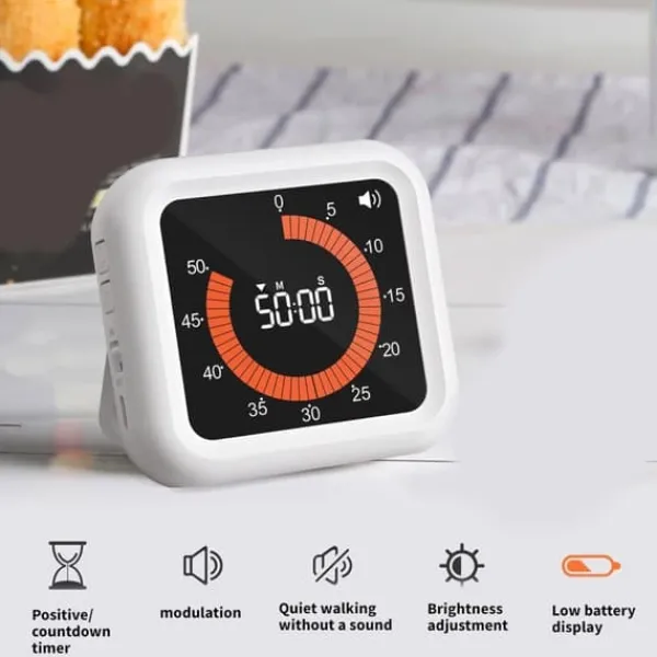 Lollanda Visual Timer 11 timer 59 minutter, Genopladelig Timer med Magnet & Stativ, Justerbar Lydstyrke Sale