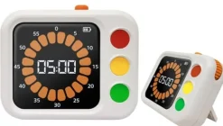 Æggeure>Lollanda Visuel Timer 60 Minutter, Ur med Visuel Nedtælling til Børn, Klasseværelse og Køkken, USB-opladning & Justerbar lysstyrke