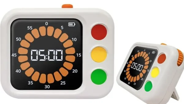 Æggeure>Lollanda Visuel Timer 60 Minutter, Ur med Visuel Nedtælling til Børn, Klasseværelse og Køkken, USB-opladning & Justerbar lysstyrke