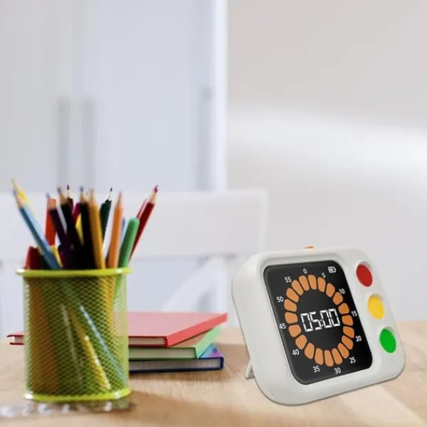 Æggeure>Lollanda Visuel Timer 60 Minutter, Ur med Visuel Nedtælling til Børn, Klasseværelse og Køkken, USB-opladning & Justerbar lysstyrke