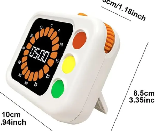 Æggeure>Lollanda Visuel Timer 60 Minutter, Ur med Visuel Nedtælling til Børn, Klasseværelse og Køkken, USB-opladning & Justerbar lysstyrke