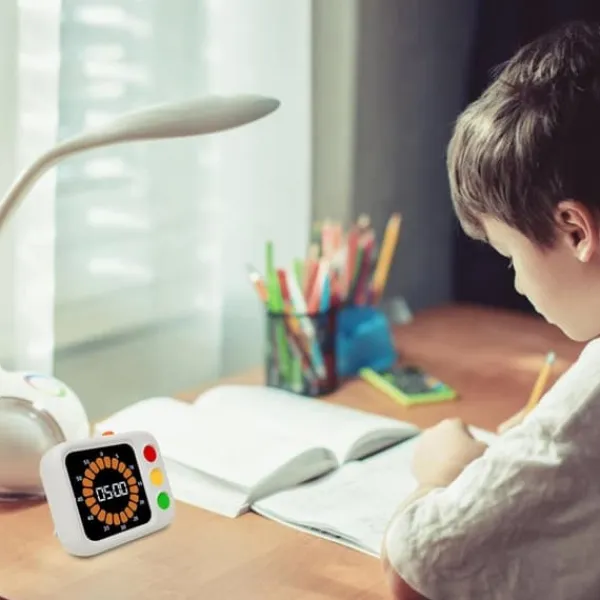 Æggeure>Lollanda Visuel Timer 60 Minutter, Ur med Visuel Nedtælling til Børn, Klasseværelse og Køkken, USB-opladning & Justerbar lysstyrke