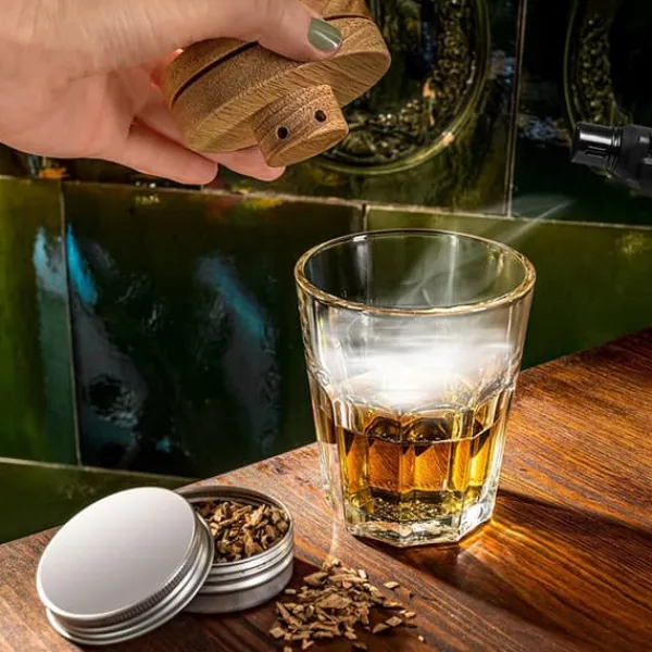 Barudstyrssæt>Luksus 2-i-1 bartendersæt til tilberedning af frinker og rygning af whisky