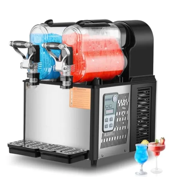 Slush-Ice Maskiner>3Lx2 Tank Kommerciel Slushy Maskine, Margarita Smoothie, Fryse Drink Maker, Hurtig Frysningsfunktion, Ideel til Fester og Arrangementer.