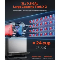 Slush-Ice Maskiner>3Lx2 Tank Kommerciel Slushy Maskine, Margarita Smoothie, Fryse Drink Maker, Hurtig Frysningsfunktion, Ideel til Fester og Arrangementer.