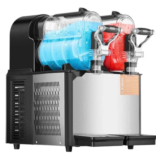 Slush-Ice Maskiner>3Lx2 Tank Kommerciel Slushy Maskine, Margarita Smoothie, Fryse Drink Maker, Hurtig Frysningsfunktion, Ideel til Fester og Arrangementer.