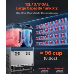 Slush-Ice Maskiner>12Lx2 Tank Kommerciel Slushy Maskine, Margarita, Smoothie, Frosne Drik, Hurtig Fryse, Ideel til Fest.