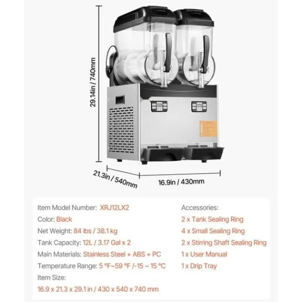 Slush-Ice Maskiner>12Lx2 Tank Kommerciel Slushy Maskine, Margarita, Smoothie, Frosne Drik, Hurtig Fryse, Ideel til Fest.