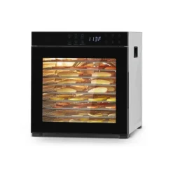 Mad Dehydrator Maskine, 10 Bakker, Rustfrit Stål, 1000W, Jerky Frugt Tørring Hot