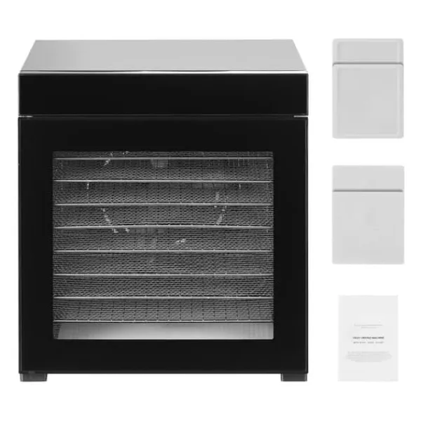 Mad Dehydrator Maskine, 10 Bakker, Rustfrit Stål, 1000W, Jerky Frugt Tørring Hot