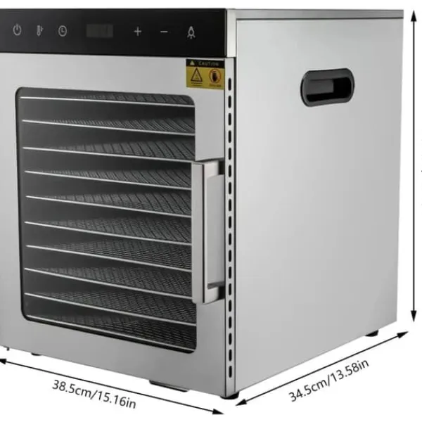 Dehydratorer>Maddehydrator, 10 bakker, justerbar temperatur,Sølv