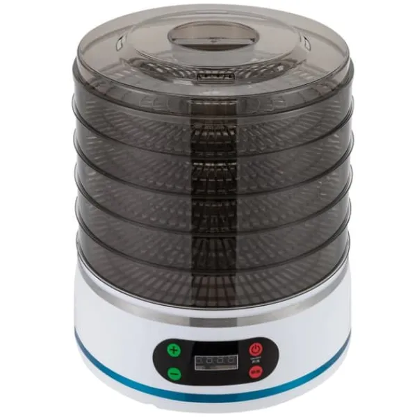 Maddehydrator - Elektrisk tørreovn - 5 lag - 350 W - Justerbar temperatur - Til frugt, grøntsager og kød - Hvid Best