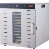 Dehydratorer>Maddehydrator, 10 rustfrie stålbakker, 1000W effekt, temperaturinterval 30-90°C, timerinterval 0,5-48 timer, 360° luftcirkulation
