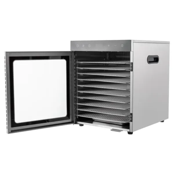 Dehydratorer>Maddehydrator, 10-bakke kapacitet, 800W effekt, digital termostat, 36L volumen, borddesign