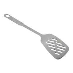 Stegepaletter>Madlavningsske Rustfast Glat 304 rustfrit stål spatel Skridsikkert håndtag Madlavningsske til hjemmekøkken stål (med hul)