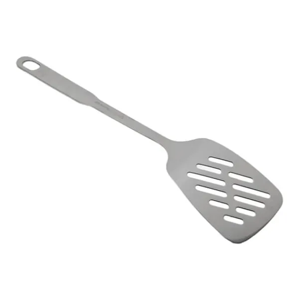 Stegepaletter>Madlavningsske Rustfast Glat 304 rustfrit stål spatel Skridsikkert håndtag Madlavningsske til hjemmekøkken stål (med hul)