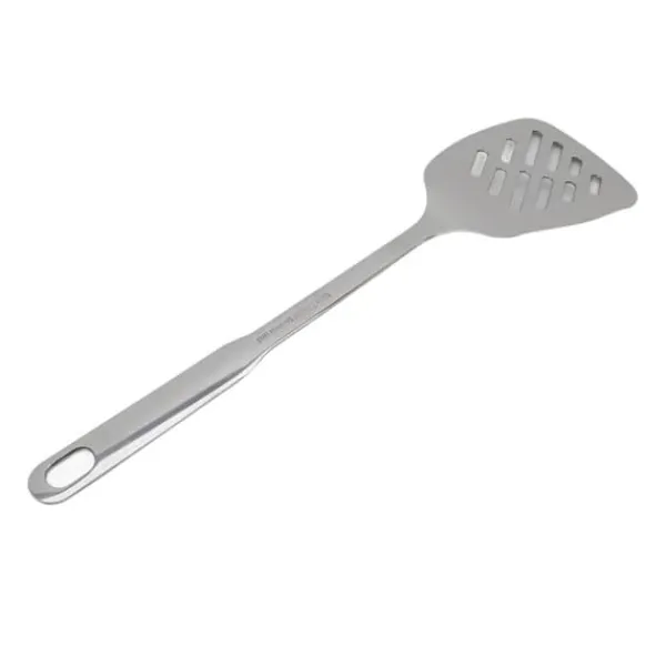 Stegepaletter>Madlavningsske Rustfast Glat 304 rustfrit stål spatel Skridsikkert håndtag Madlavningsske til hjemmekøkken stål (med hul)