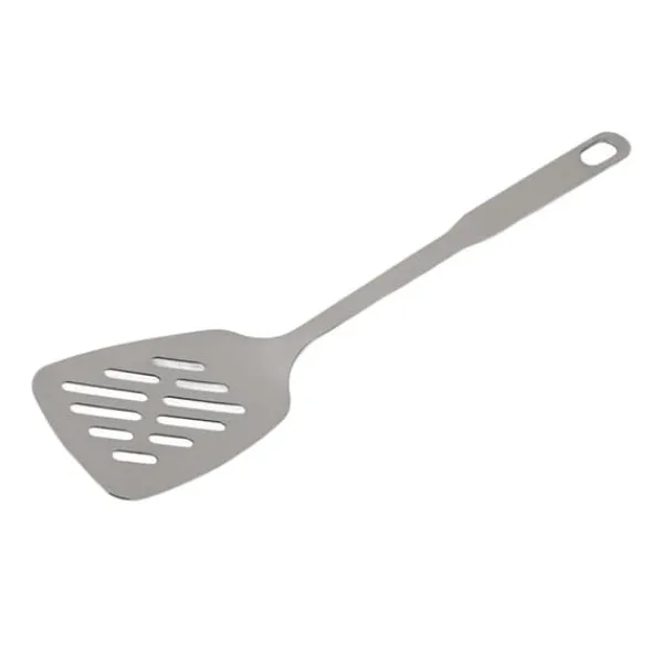 Stegepaletter>Madlavningsske Rustfast Glat 304 rustfrit stål spatel Skridsikkert håndtag Madlavningsske til hjemmekøkken stål (med hul)