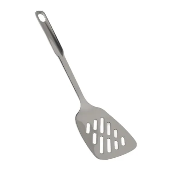 Stegepaletter>Madlavningsske Rustfast Glat 304 rustfrit stål spatel Skridsikkert håndtag Madlavningsske til hjemmekøkken stål (med hul)